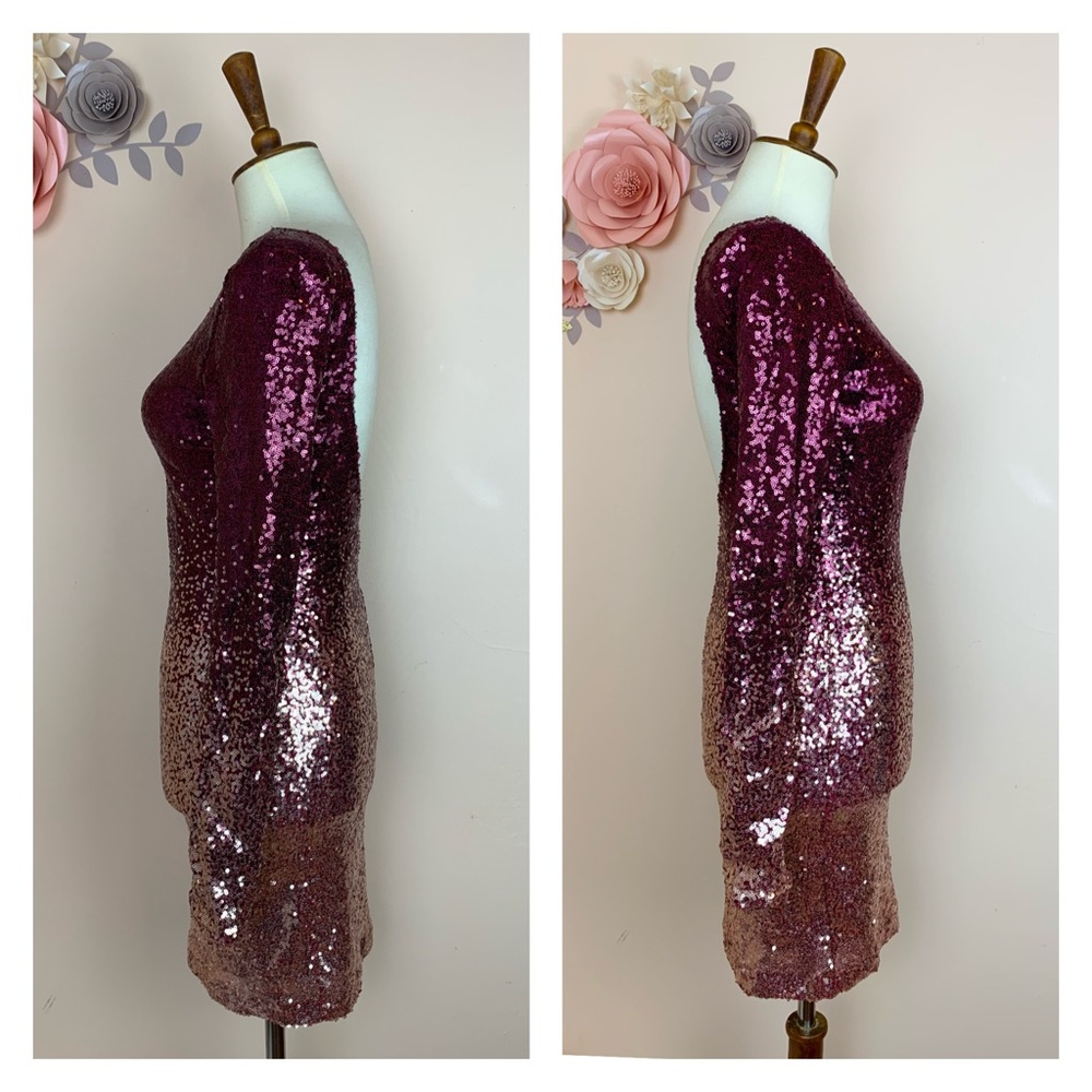 Mind Code Purple Sequin Backless Dress - image 9